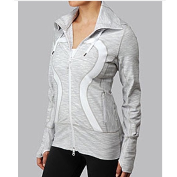 lululemon athletica Jackets & Blazers - Lululemon Stride Grey and White Zip Up Jacket